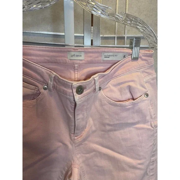 *J Jill Cropped Denim Pink Size 8P Midrise - Picture 2 of 3